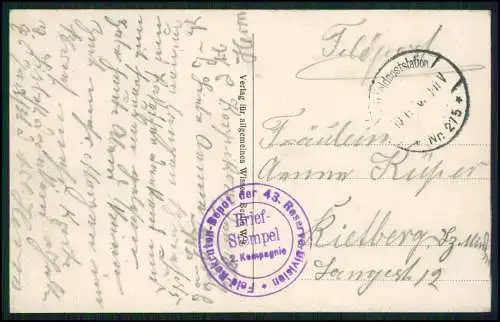 AK 1.WK Brest Litowsk Weißrussland Straße Feldbuchhandlung 1916 Feldpost gelaufe