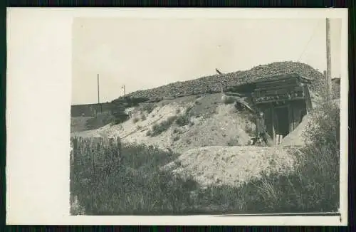 Foto AK 1. WK Schlacht bei Argonnen Deutsche Soldaten großer Bunker Shelter 1915