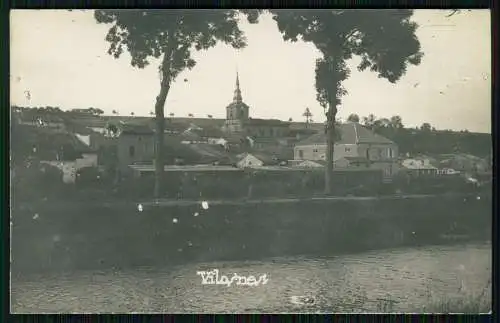 Foto AK 1. WK Frankreich Vilasne... ? Dorf am Fluss mit Kirche 1915