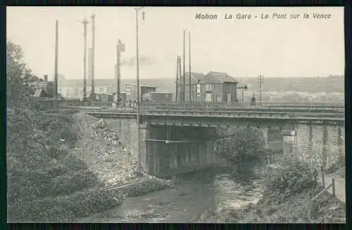 AK 1. WK Mohon Morbihan Frankreich, Blick auf den Bahnhof, Brückenpartie 1916