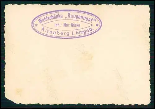 2x Foto Altenberg Erzgebirge Waldschänke Altes Raupennest Musik Zither Band 1939