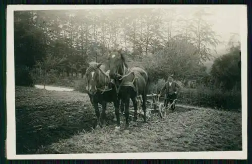Foto AK Bauer beim Flügen mit Pferde Acker Landwirtschaft 1940