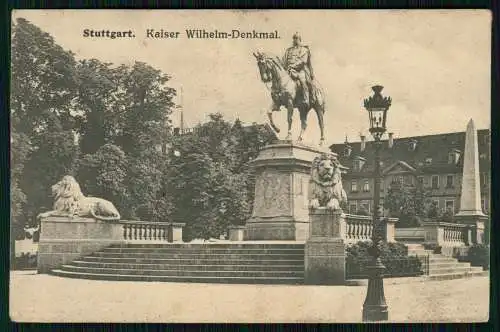 AK Stuttgart am Neckar, Kaiser Wilhelm Denkmal 1915 Feldpost gelaufen