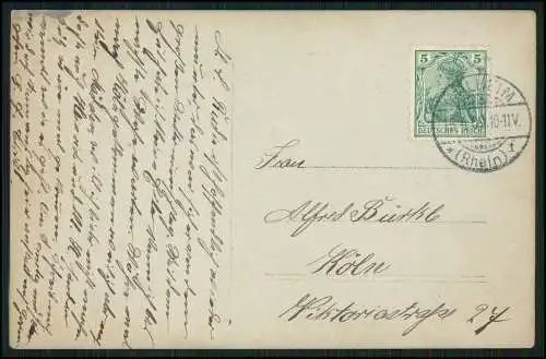 Foto AK Opa mit Enkel kleiner Knabe 1909 gelaufen Mühlheim am Rhein Müllem Köln