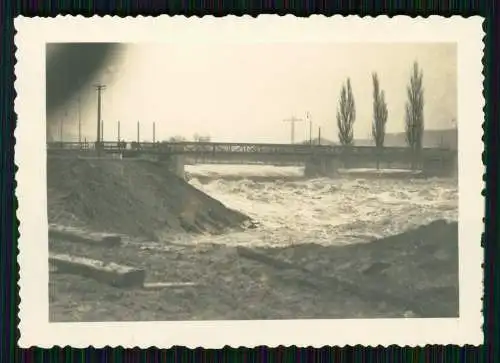 3x Foto schweres Hochwasser Brücken Fluss 1935 weitere Info sie Rückseite