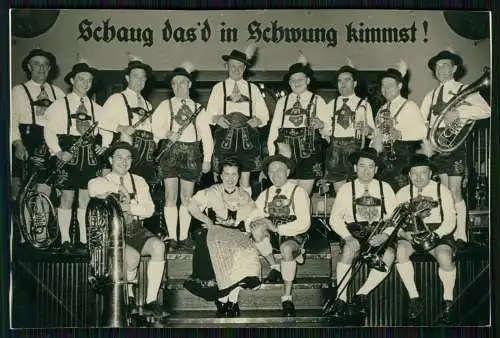 Foto Band Zillertal, Tiroler Tracht Mode Lederhose Musiker, Musikinstrumente