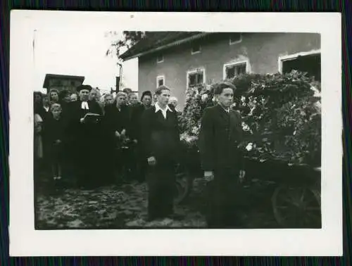 9x Foto Begräbnis Blumenschmuck Pferde ziehen den Wagen Trauermarsch 1935-38