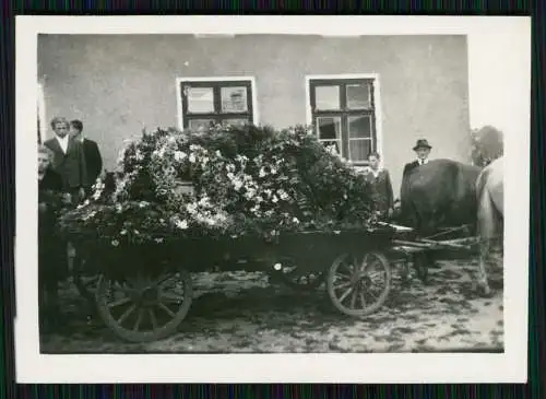 9x Foto Begräbnis Blumenschmuck Pferde ziehen den Wagen Trauermarsch 1935-38