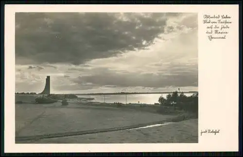 Foto AK Ostseebad Laboe, Blick von Neustein auf die Förde und Marine-Ehrenmal