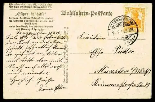 AK Szczytno Ortelsburg Ostpreussen Markt auf offener Strasse 1918 gelaufen