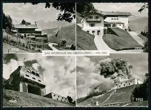 Foto AK Obersalzberg Berchtesgaden, Hitlers Haus vor und nach 1945 ab 1933-1952