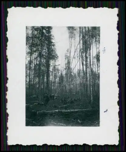 5x Foto Soldaten Wehrmacht Bau Knüppeldamm Holzhäuser Bunker Ostfront 1942