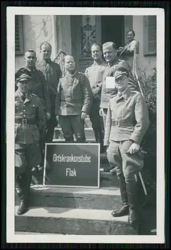 8x Foto Soldaten Luftwaffe Wehrmacht Ortskrankenstube Flak Lazarett verwundet