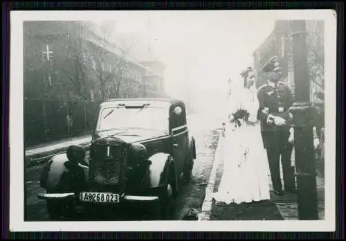 Foto Auto Mercedes-Benz ? 1940 Kennzeichen IA-268023 Soldat Wehrmacht Hochzeit