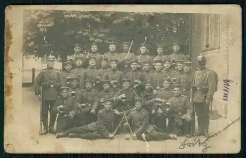 Foto AK 1. WK Lahr im Schwarzwald Baden, Gruppe Inf. Regt. Nr. 169 Feldpost 1914