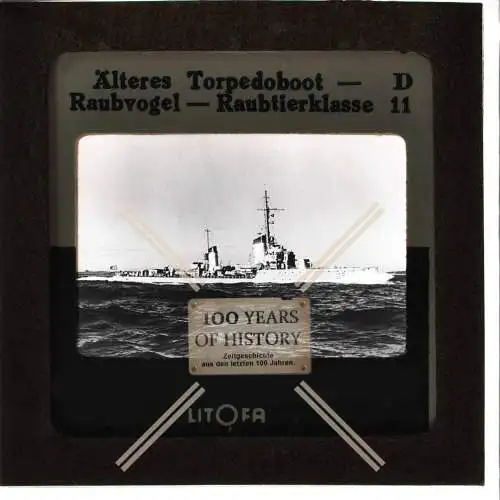 Orig. Dia 5x5cm Litofa Torpedoboot Raubvogel Raubtierklasse