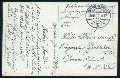 AK Wilhelmshaven Peterstraße mit Kaiserlicher Intendantur 1914 Feldpost gelaufen
