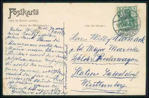 AK Kiel Kieler Woche - Segelboot Rennyacht Wendur - 1910 gelaufen