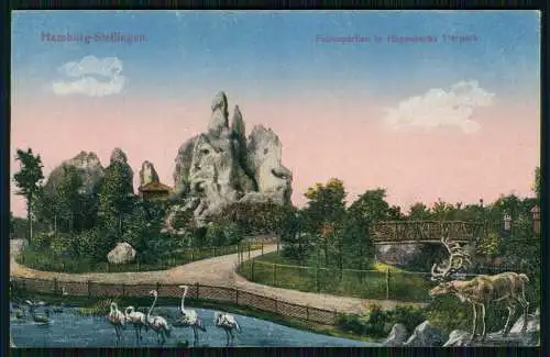 3x AK Hamburg Stellingen, Carl Hagenbecks Tierpark 1925 gelaufen