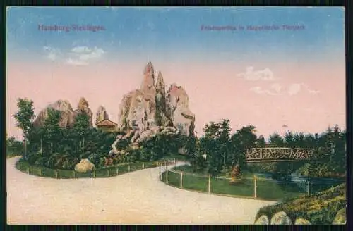 3x AK Hamburg Stellingen, Carl Hagenbecks Tierpark 1925 gelaufen