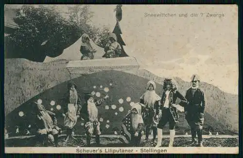 AK Hamburg Stellingen Scheuer's Liliputaner Schneewittchen und die 7 Zwerge 1911