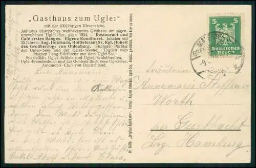 AK Ukleisee Eutin - Gasthaus zum Uglei, 600jährige Rieseneiche 1925 gelaufen