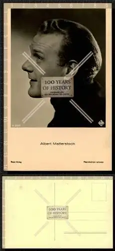 Foto AK Postkarte Schauspieler Portrait - Albert Matterstock - Ross Verlag Karte