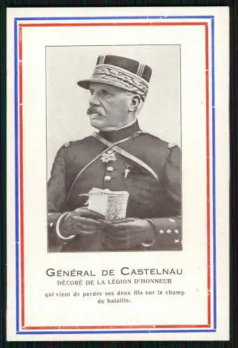 AK Ansichtskarte Postkarte General Noël de Castelnau, Portrait, Uniform, Orden