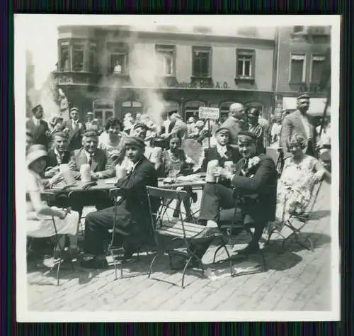 Foto Studenten Bierkrug Burschenschaft Gasthof Biergarten bei Heidelberg 1930