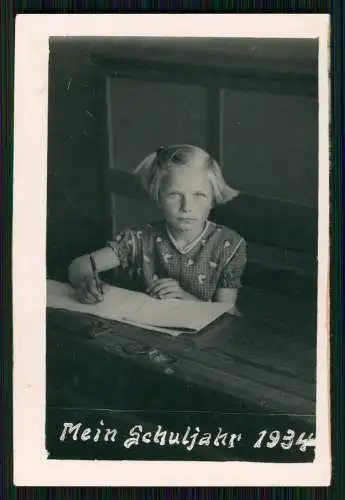 3x Foto Mädchen Junge auf Schulbank in der Klasse mein Schuljahr 1934