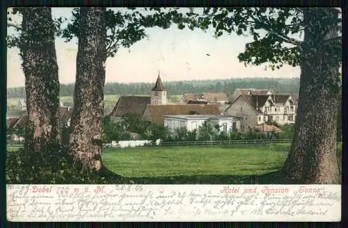 AK Dobel im Schwarzwald Baden Hotel und Pension Sonne 1906 gelaufen