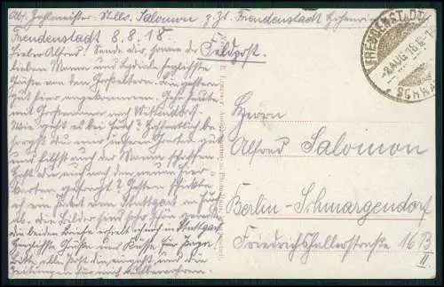 AK Freudenstadt Promenadenkonzert Marktplatz Musikpavillon 1918 Feldpost gel.