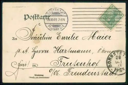 2x AK Stuttgart Blick Schlossplatz versendet 1903 nach A. Salomon Graal-Müritz