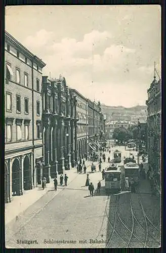 AK Stuttgart Schlossstraße mit Bahnhof und Straßenbahn 1899 an Salomon Sergeant