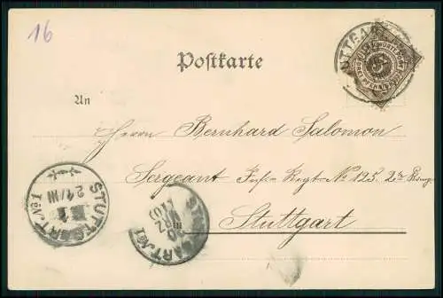 AK Stuttgart Blick zum Schloss und Hof des alten Schlosses 1900 gelaufen