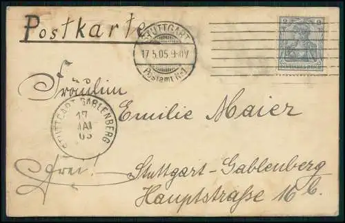 AK Berg Stuttgart Schloss Villa Berg, Parkanlage 1905 gelaufen