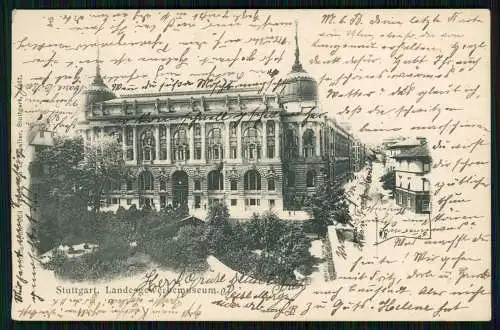 AK Stuttgart am Neckar, Blick auf das Landesgewerbemuseum 1903 gelaufen