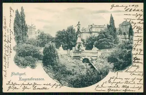 AK Stuttgart Galateabrunnen Herzog-Eugen-Brunnen Eugensbrunnen 1899 geschrieben