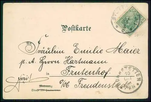 AK Litho Stuttgart in Württemberg Gesamtansicht Residenzschloss 1903 gelaufen