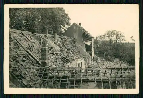 4x Foto Soldaten Wehrmacht Vormarsch Kriegszerstörungen Frankreich Belgien