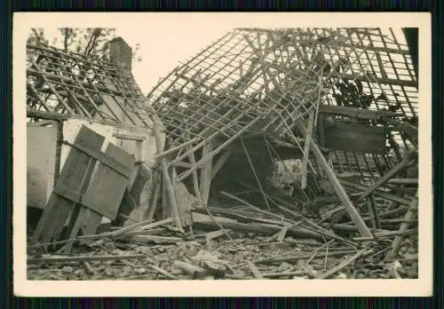 4x Foto Soldaten Wehrmacht Vormarsch Kriegszerstörungen Frankreich Belgien