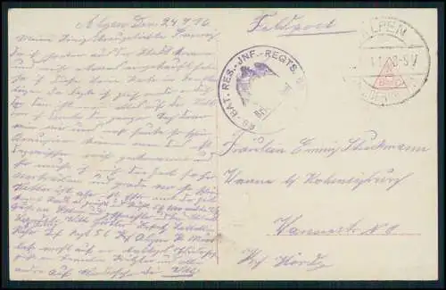 6x AK 1.WK einer Serie Soldatenliebe Spruchbildkarte 7699-1-6 Feldpost 1916 gel.