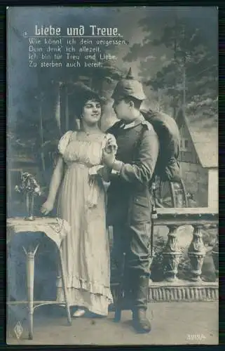 6x AK 1.WK einer Serie - Liebe und Treue - 3919-1-6 Feldpost 1916 gelaufen