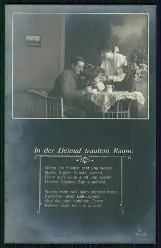 6x AK 1.WK einer Serie - In der Heimat trautem Raum 7711-1-6 Feldpost 1916 gel.