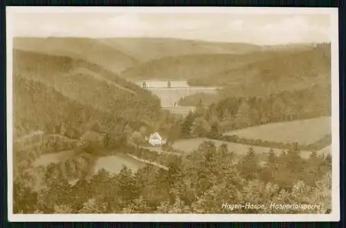 Foto AK Haspe Hagen Panorama der Haspertalsperre mit Umgebung Cekade Karte