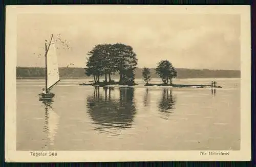 2x AK Berlin Reinickendorf Tegel Segelboot Liebesinsel Tegeler See 1918 gelaufen