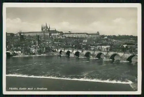 4x Foto AK alte Ansichtskarte Postkarte Praha Prag, diverse Ansichten um 1940