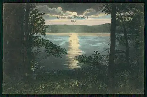 AK Wünsdorf Zossen Brandenburg Blick auf Wünsdorfer See Abendsonne 1916 Feldpost