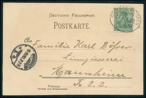 AK Litho Nassau an der Lahn Mehrfach-Ansicht 1900 gelaufen Bahnpost