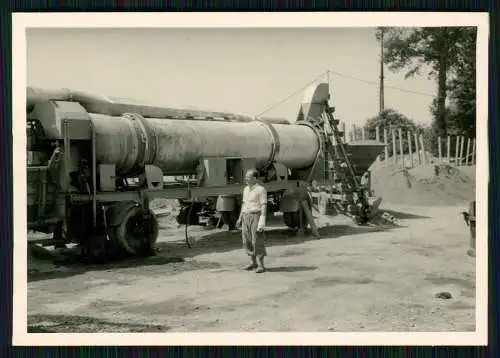 4x Foto Straßenbau mit Dampfwalze Betonmischer Arbeitseinsatz 1945-55